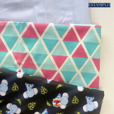 Tecido Tricoline Sortido Estampado e lisos