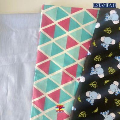 Tecido Tricoline Sortido Estampado e lisos