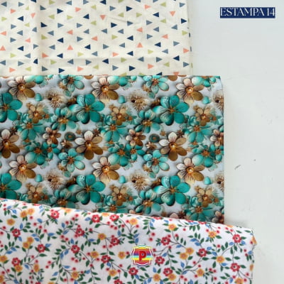 Tecido Tricoline Sortido Estampado e lisos