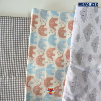 Tecido Tricoline Sortido Estampado e lisos