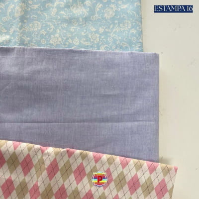Tecido Tricoline Sortido Estampado e lisos