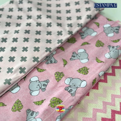 Tecido Tricoline Sortido Estampado e lisos