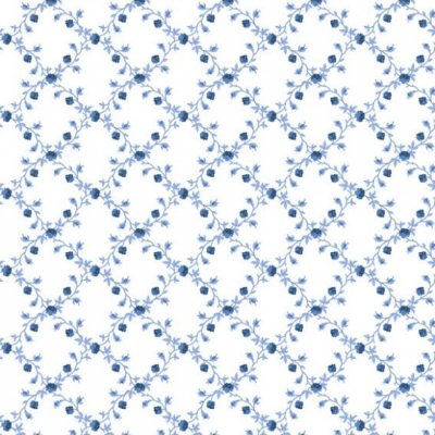 Tecido Tricoline Estampada Floral Valentina cor 08 (Azul)