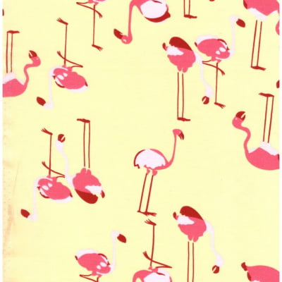 Tecido Tricoline Estampado Flamingo (Amarelo)
