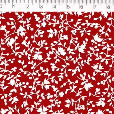 Tecido Tricoline Estampado Floral Cor Vermelho 41032C-06