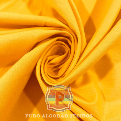 Tecido Tricoline Lisa 100% Algodão Amarelo Premium 1991