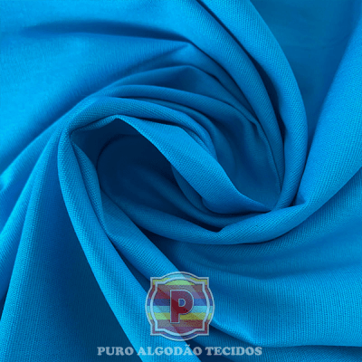  Tecido Tricoline Lisa 100% Algodão Azul Turquesa 1953 