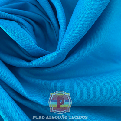  Tecido Tricoline Lisa 100% Algodão Azul Turquesa 1953 