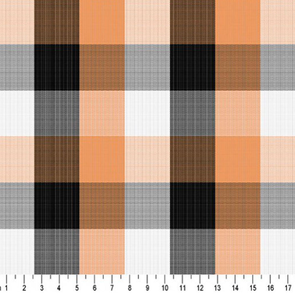 Tecido Tricoline Estampa Xadrez Grande Laranja Cenoura Fio Tinto -  londrimaiscosturacriativa