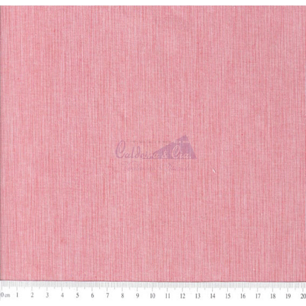Tecido Tricoline Fio Tinto Micro Listra L220 Cor 1040 Vermelho
