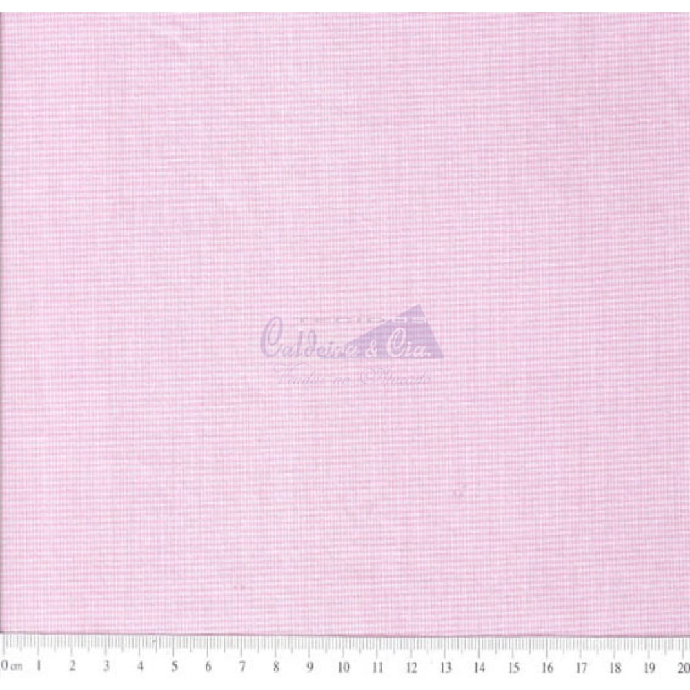 Tecido Tricoline Estampado Xadrez Branco e Rosa Pink - 50cm x 1