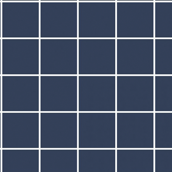 Tricoline Estampada Grid Azul com Branco