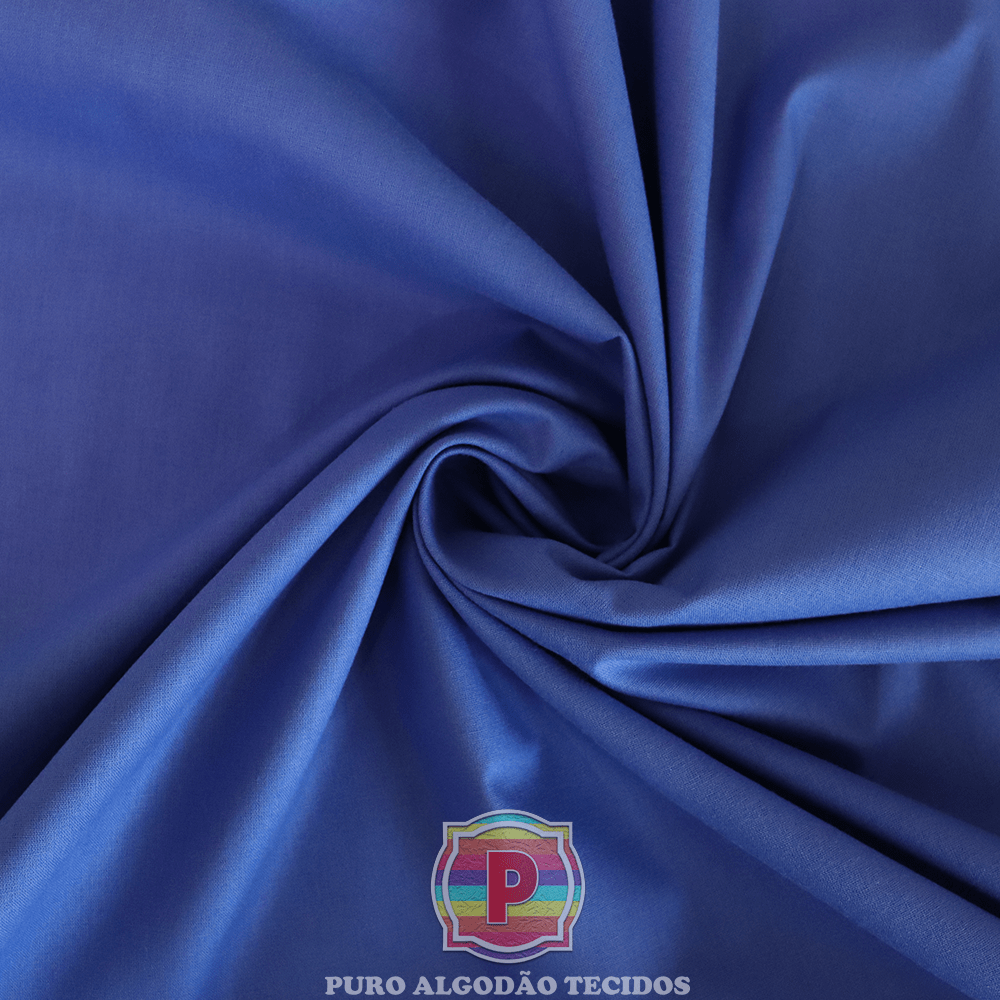 Tecido Tricoline Lisa 100% Algodão Azul Royal 1901